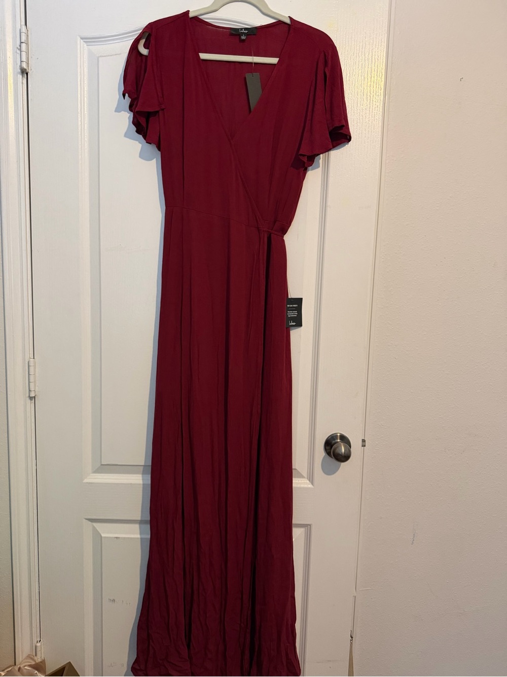 Lulu's Burgundy Wrap Maxi Dress - never worn!